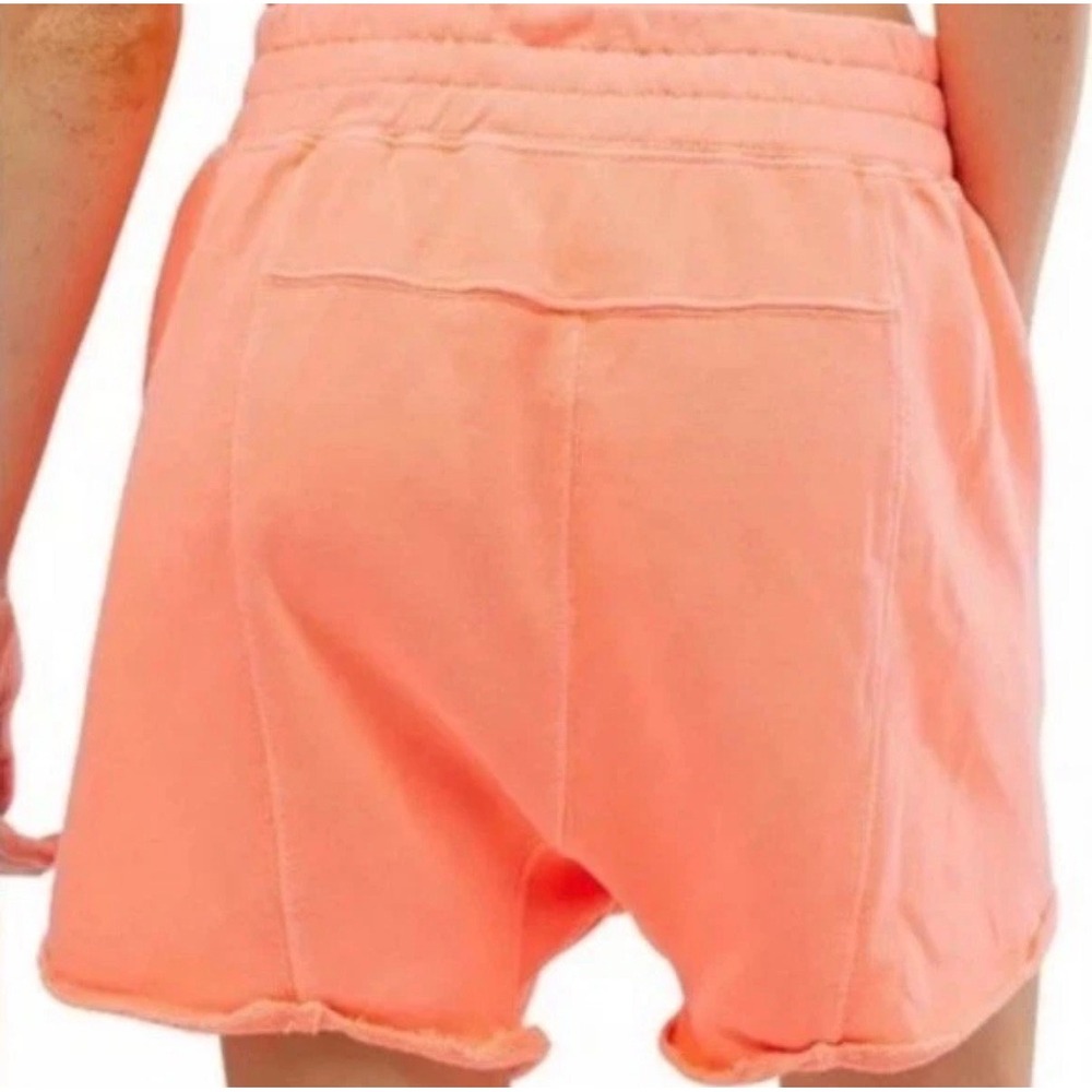 Free People Movement All Star Knit Pull-On High Rise Shorts Coral Medium - Picture 2 of 4